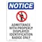 Signmission OSHA Notice Sign, 14" H, 10" W, Rigid Plastic, Admittance With Properly Sign With Symbol, Portrait OS-NS-P-1014-V-10057 - alternate 1